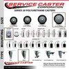 Service Caster Cooking Performance Group 369CASTER4 Replacement Caster Set with Brakes-, 4PK COO-SCC-20S514-PPUB-BLK-2-TLB-2